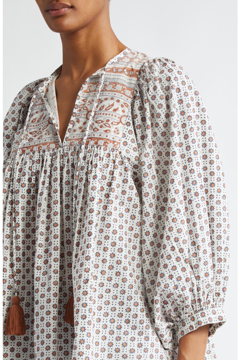 Charlie Print Tie Neck Blouse, Alternate, color, SEDONA