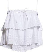 Veronica Beard Oseanna Tiered Embroidered Cotton Top