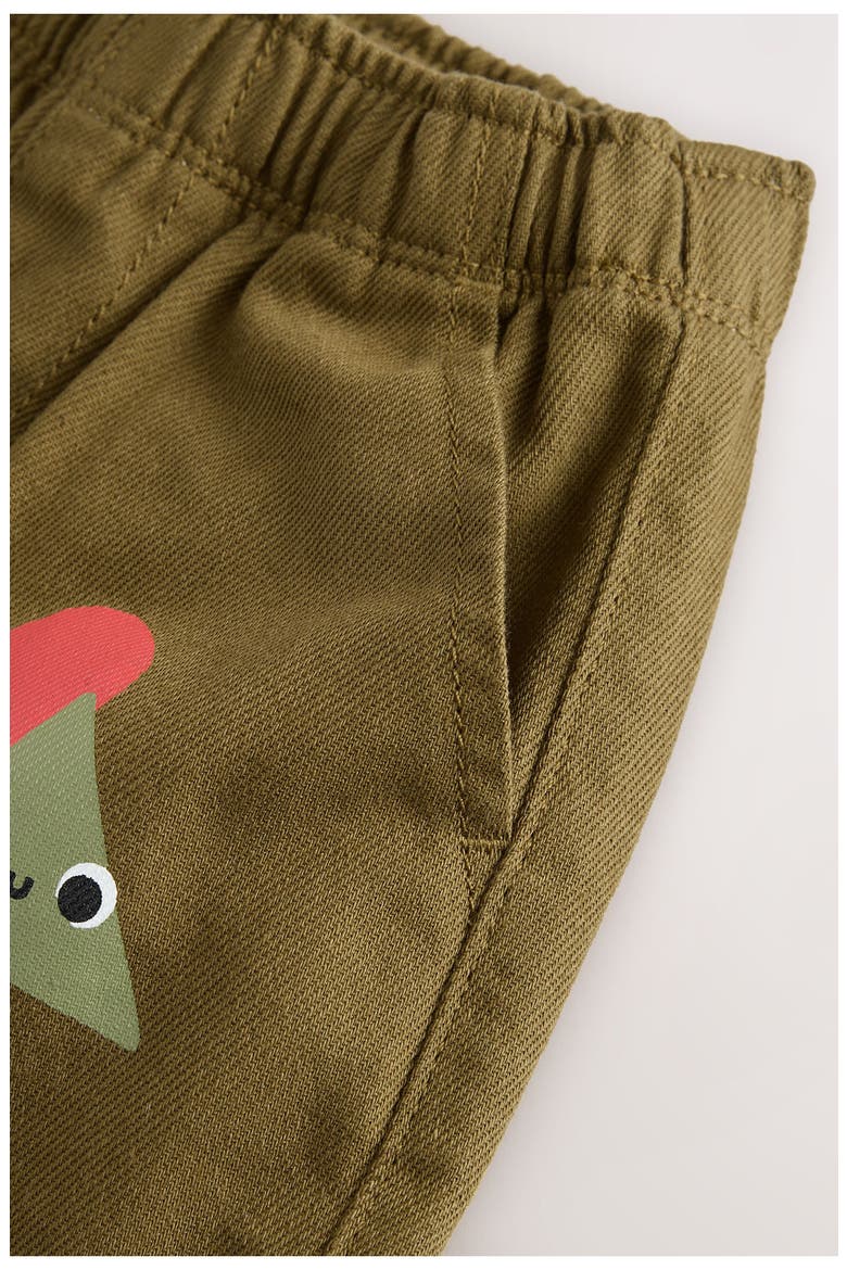 Kids' Geometric Cotton Twill Graphic Pants, Alternate, color, GREEN