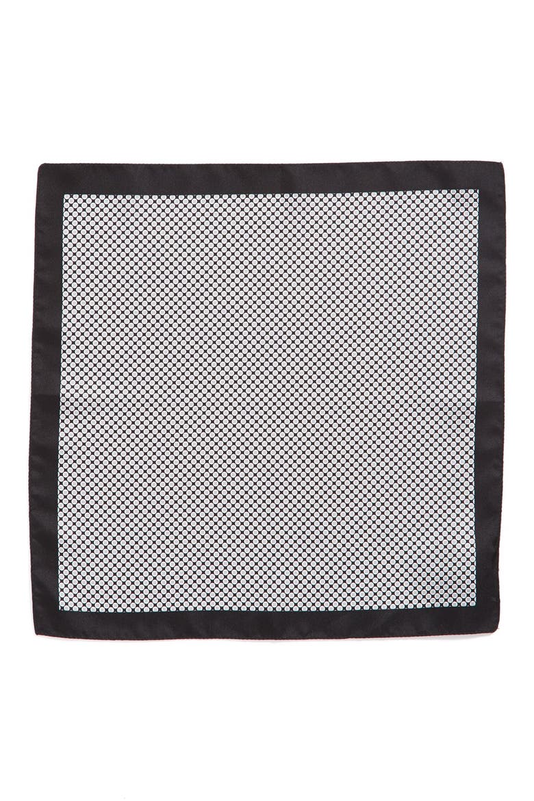 Silk Pocket Square, Alternate, color, BLACK