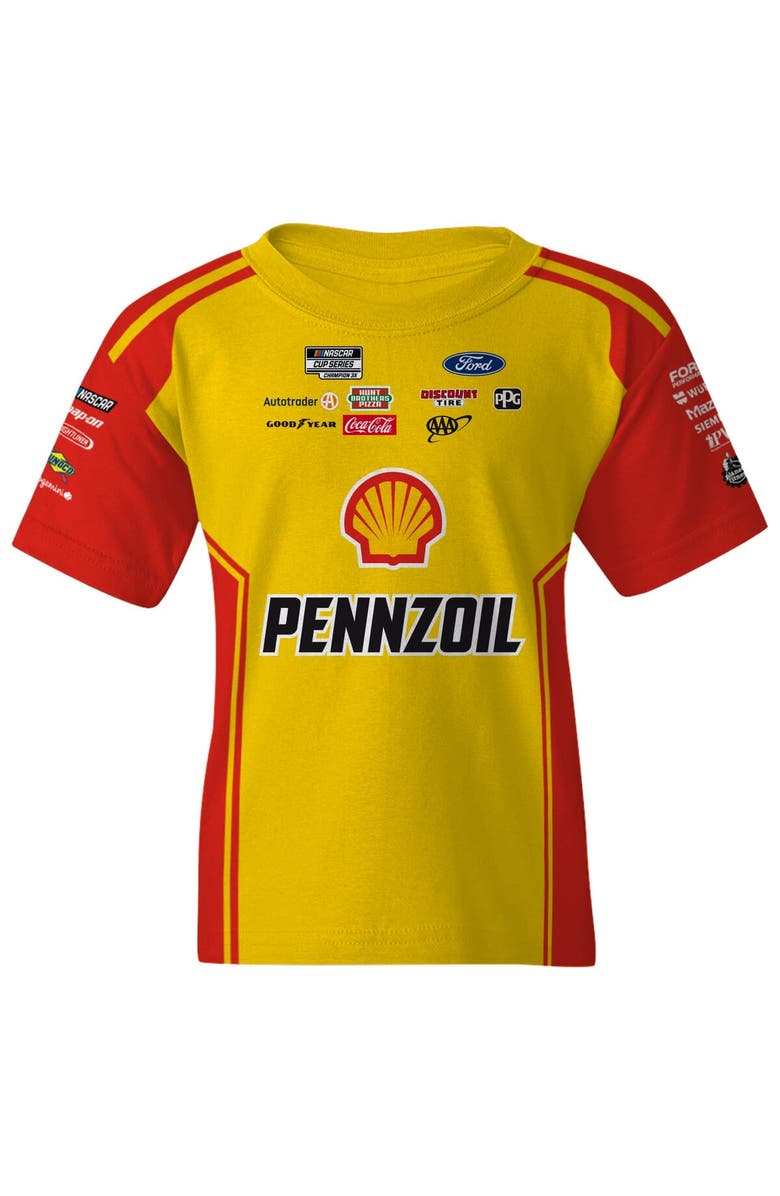 TEAM PENSKE Youth Team Penske  Yellow Joey Logano Shell/Pennzoil Uniform T-Shirt, Alternate, color, 