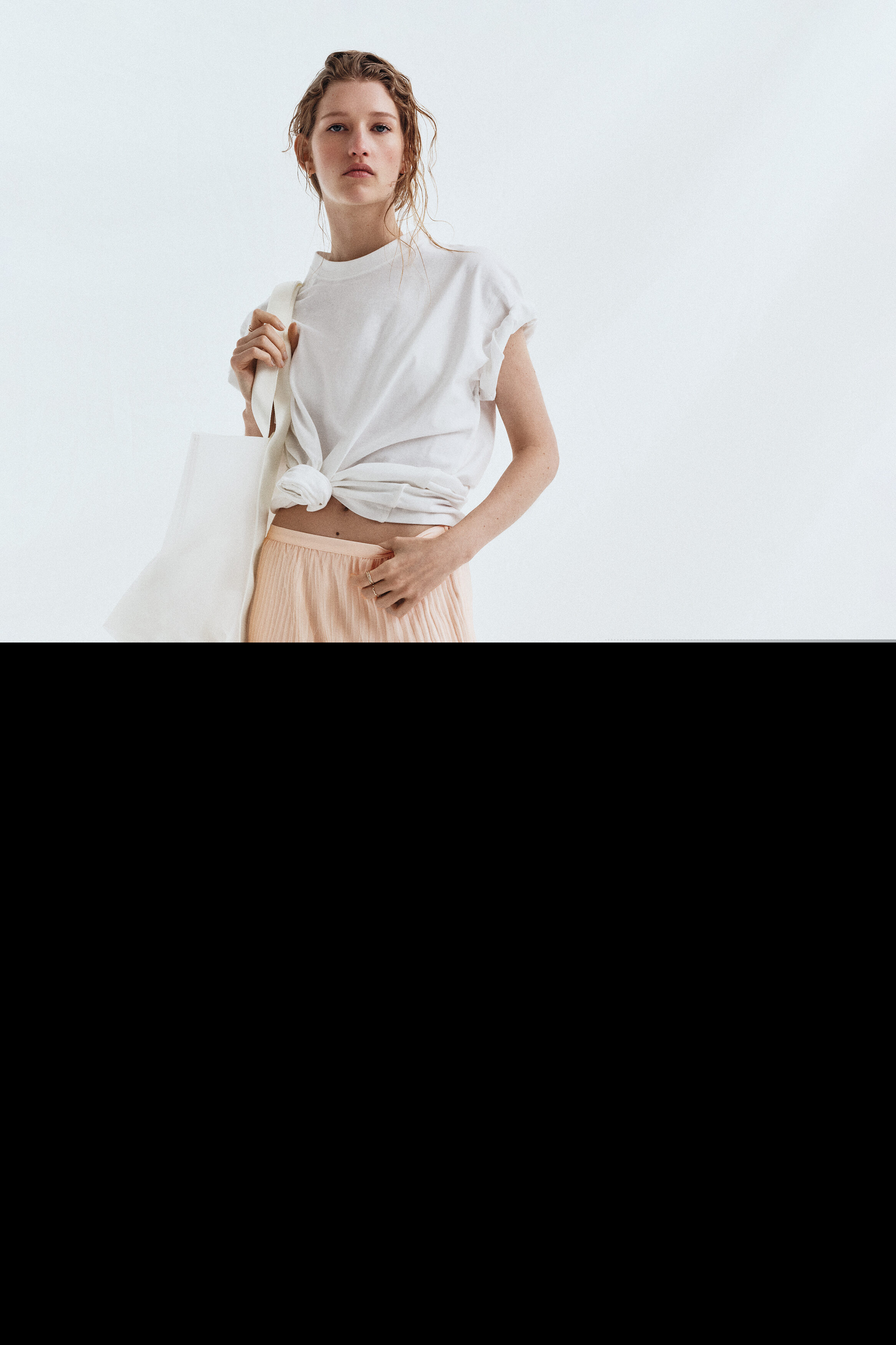H&M Plissé Handkerchief Skirt, Alternate, color, Light Pink