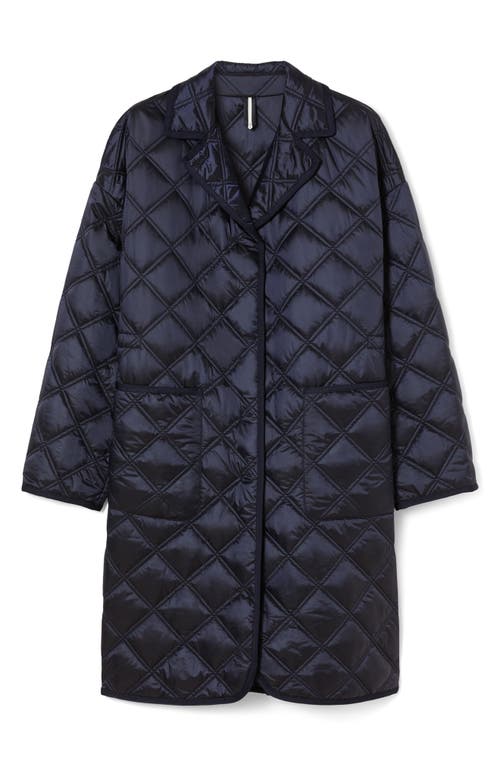 Marina Rinaldi Preston Water Repellent Quilted Coat In Blue