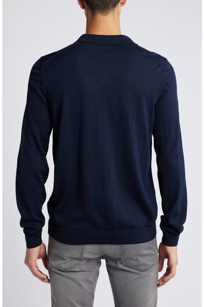 Enord Long Sleeve Wool Polo Sweater, Alternate, color, DK BU