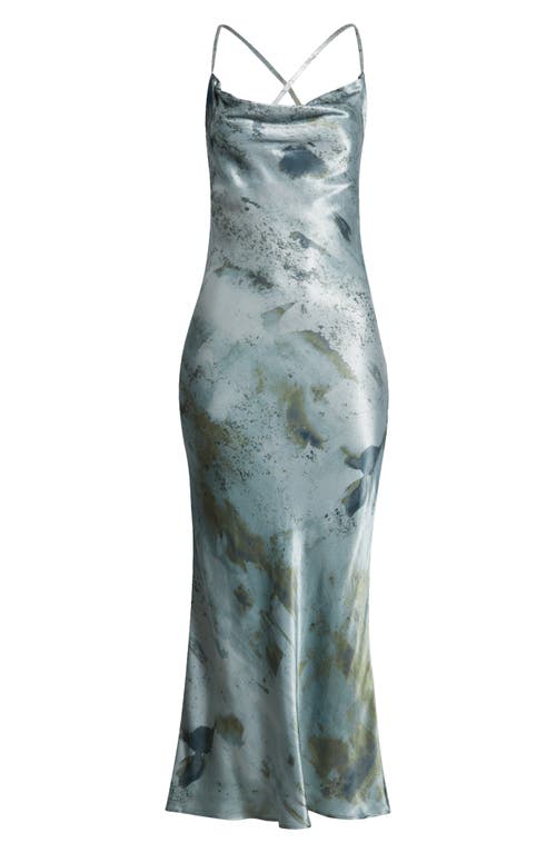 TOPSHOP TOPSHOP COWL NECK SATIN MIDI SLIPDRESS