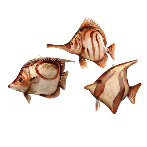 Tortoiseshell Fish Christmas Xmas Ornament Set of 3