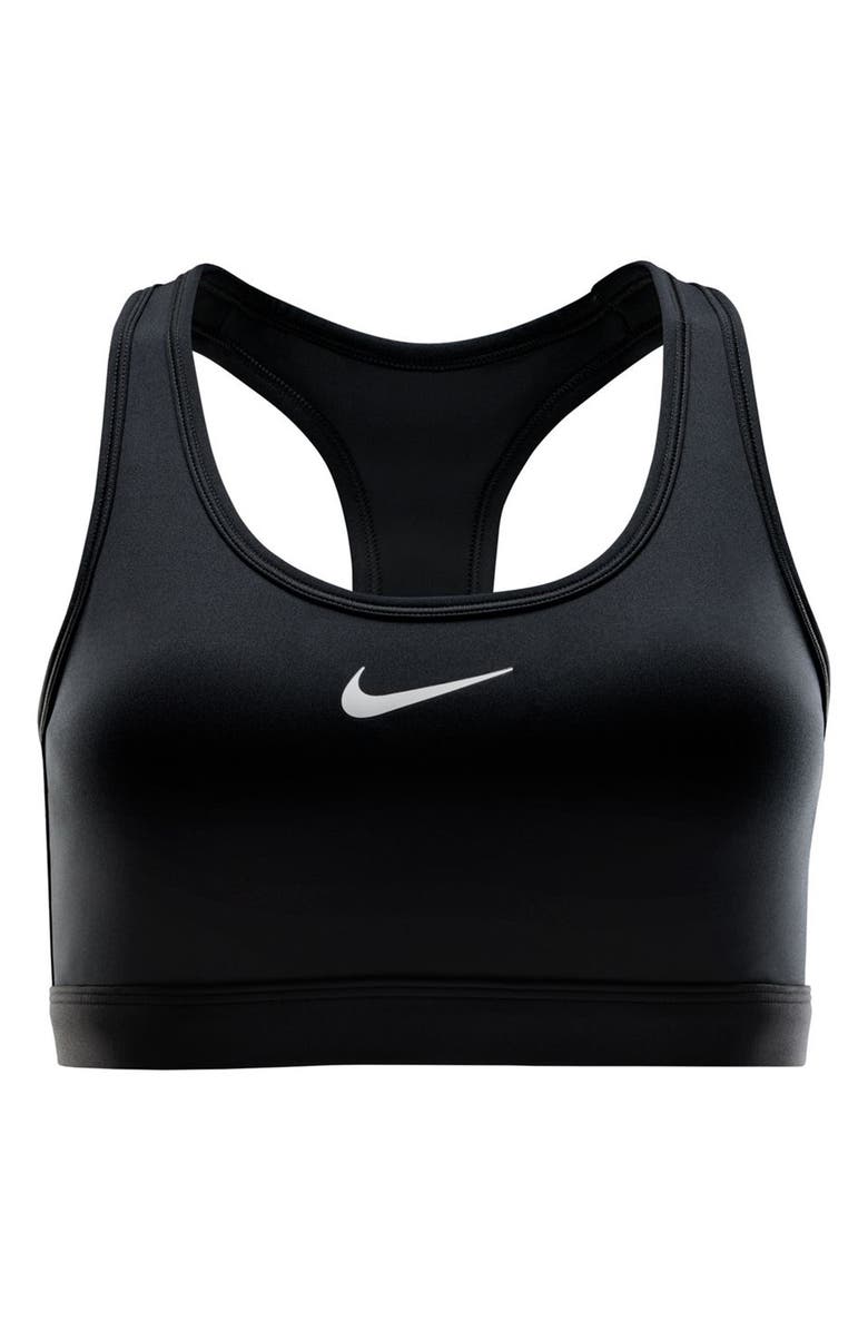 Nike Dri-FIT Swoosh Medium Support Padded Sports Bra, Alternate, color, 010 Black/White