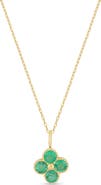 Bony Levy 18K Gold El Mar Gemstone Clover Pendant Necklace