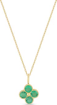Bony Levy 18K Gold El Mar Gemstone Clover Pendant Necklace