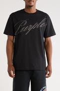 PURPLE BRAND Crystal Embellished Logo Graphic T-Shirt
