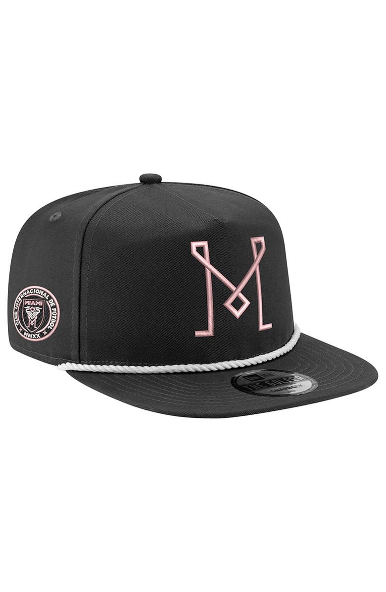 New Era Men's New Era Black Inter Miami CF The Golfer Kickoff Collection Adjustable Hat, Main, color, 
