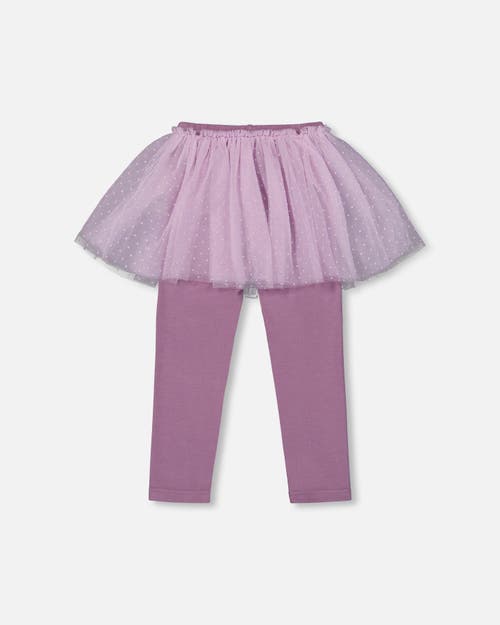 Deux Par Deux Leggings With Tulle Skirt In Pink