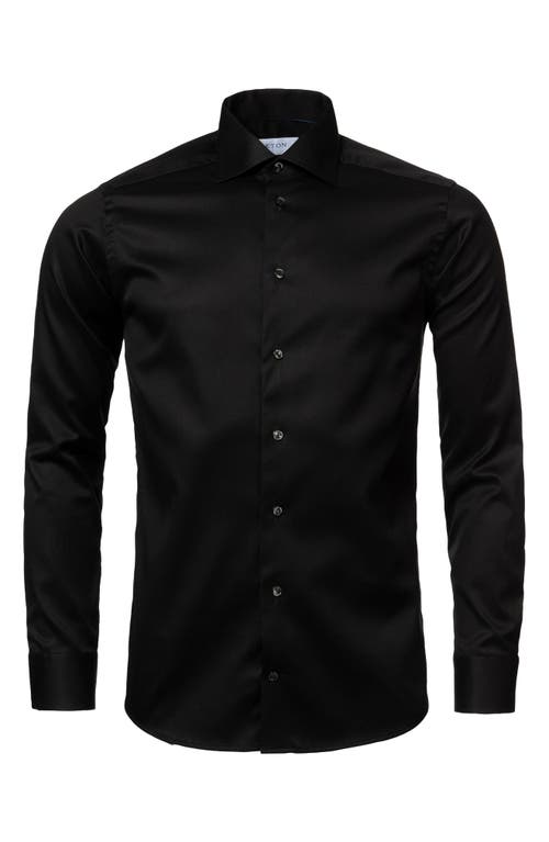 Eton Slim Fit Cotton Twill Dress Shirt In Black