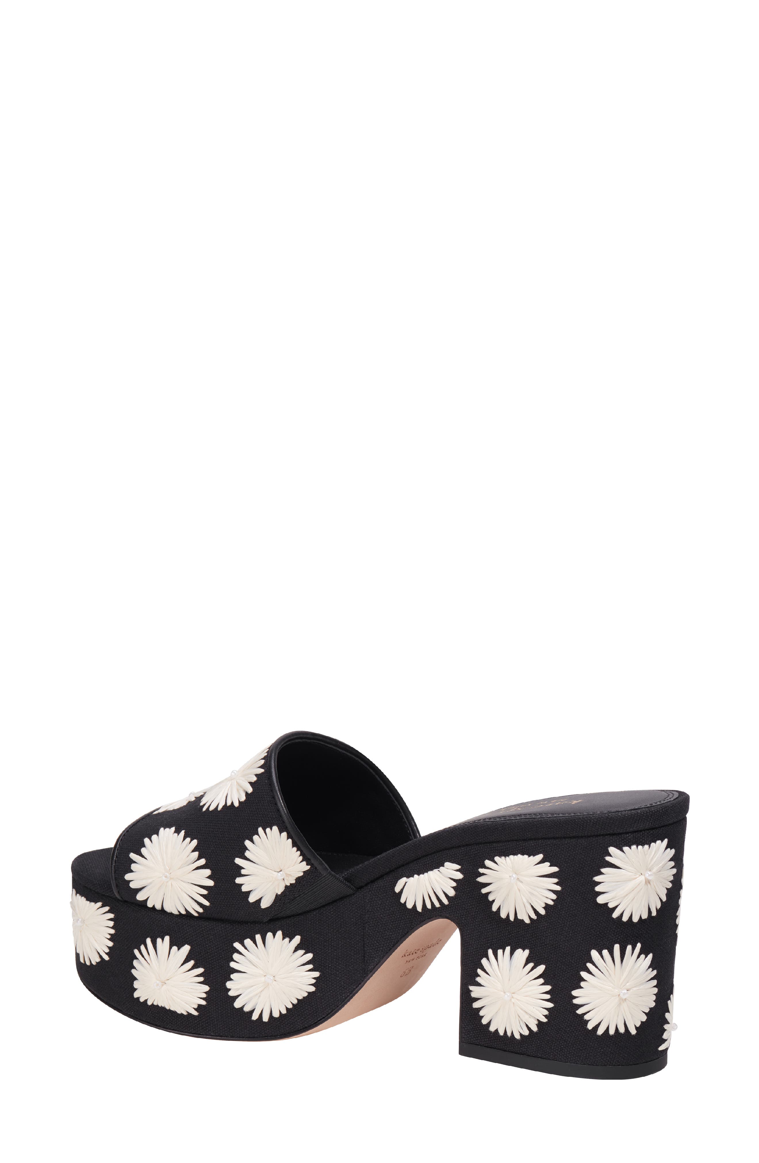 Kate Spade New York ibiza platform slide sandal, Alternate, color, Black/ Cream