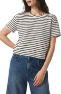 Splendid Whit Stripe Boxy Crop Tee