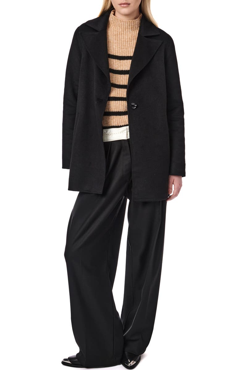 Bernardo Double Face Single Breasted Jacket, Alternate, color, Black