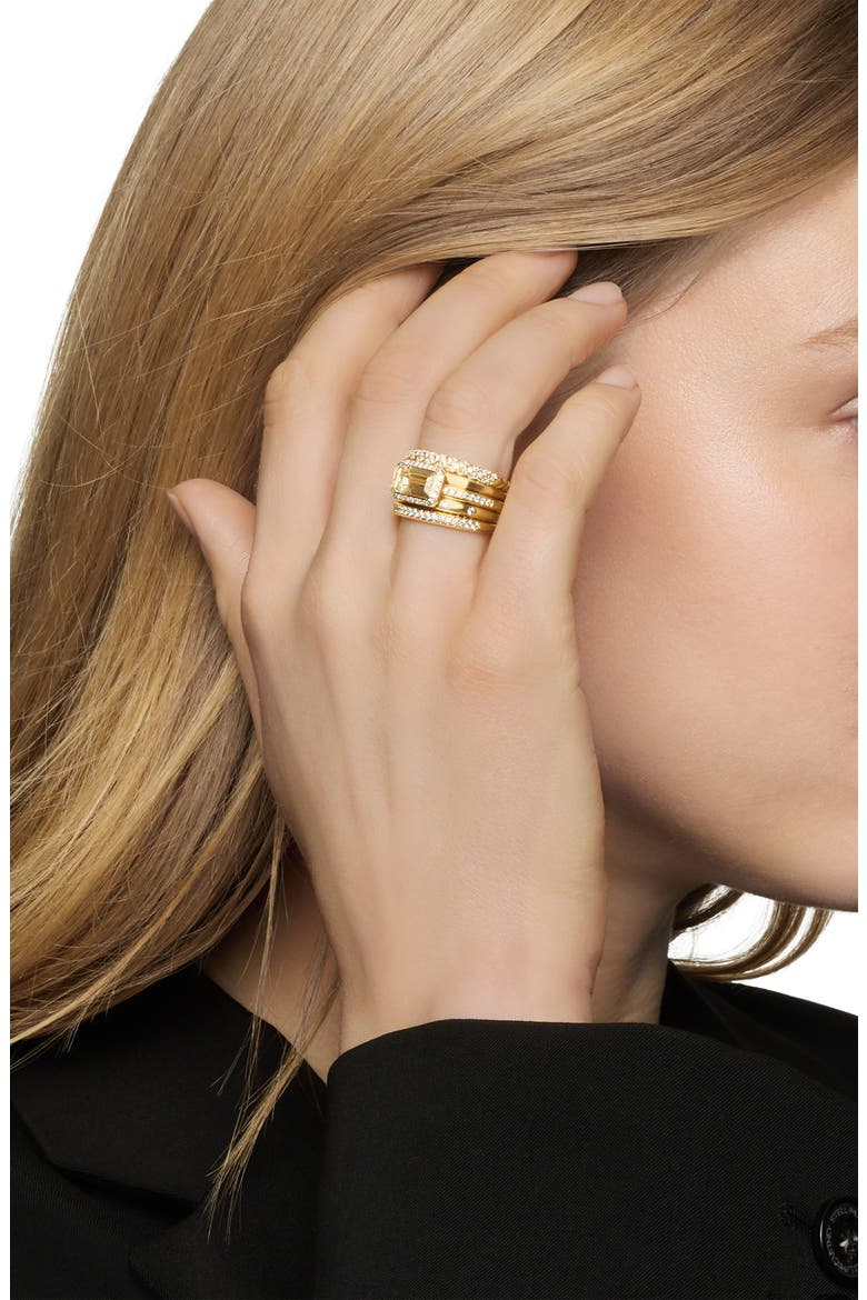 Stax 18k Yellow Gold Statement Ring with Champagne Citrine & Diamonds, Alternate, color, YELLOW GOLD/ CITRINE