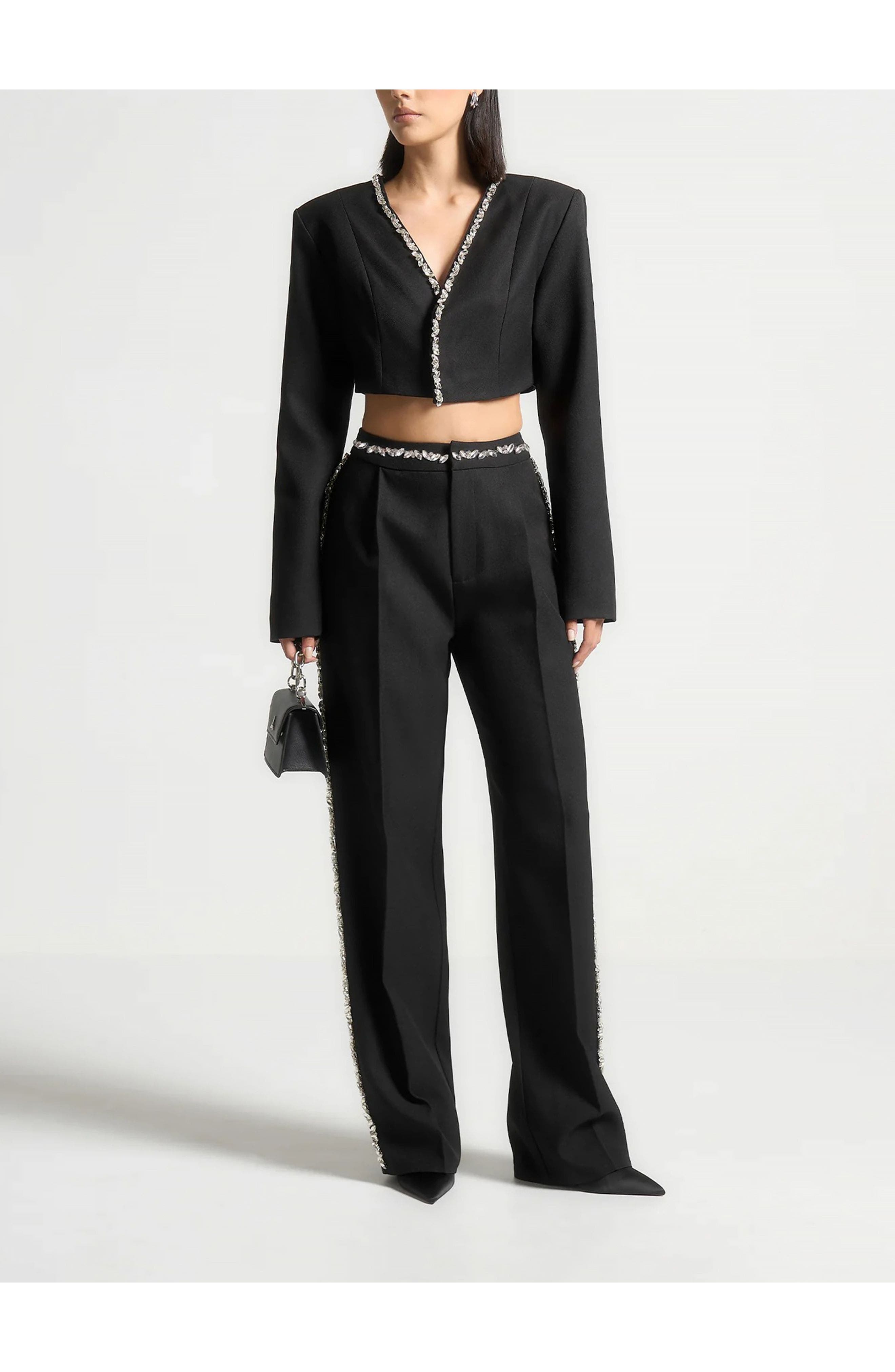 Embellished Cropped Blazer