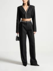 Manière De Voir Embellished Cropped Blazer