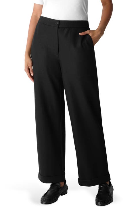 Wool Ankle Straight Leg Pants