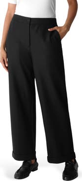 Eileen Fisher Wool Ankle Straight Leg Pants
