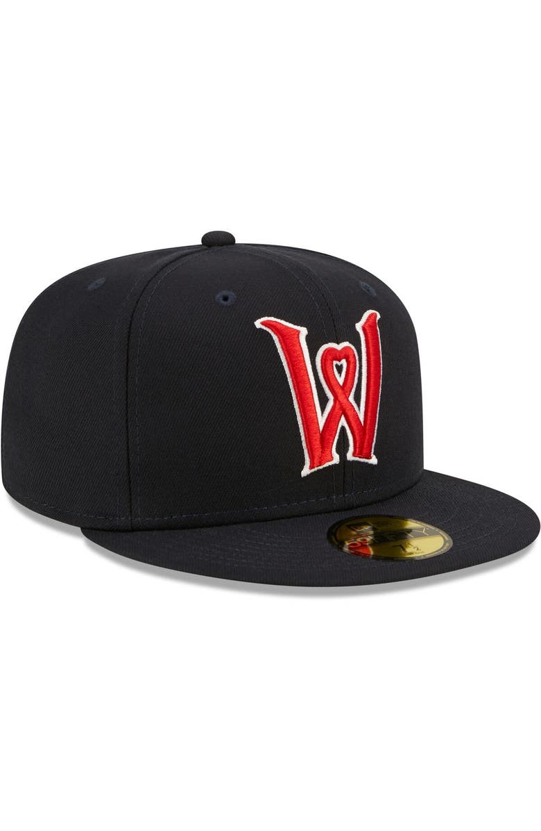 New Era Men's New Era Navy Worcester Red Sox Authentic Collection 59FIFTY Fitted Hat, Alternate, color, 