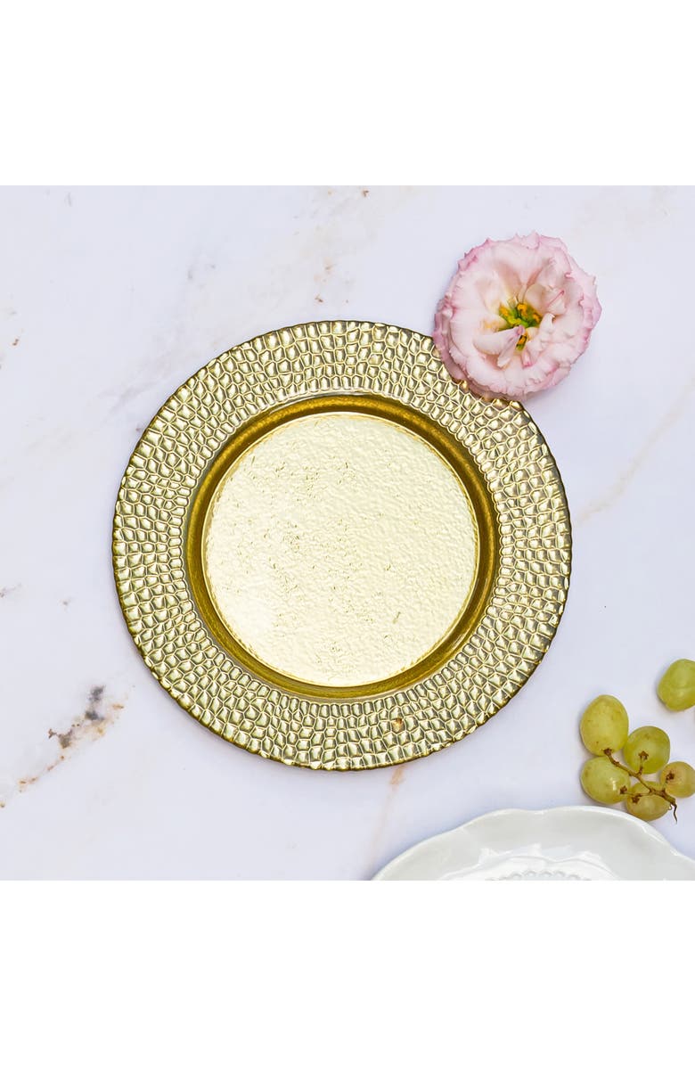 VIETRI Pelli Glass Gold Salad Plate, Alternate, color, Gold