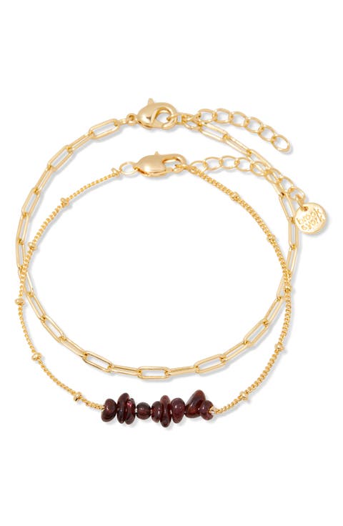 Alex Stacked Bead & Link Bracelet Set