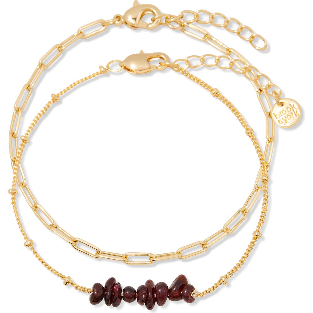 Brook & York Alex Birthstone Bracelet In Gold January