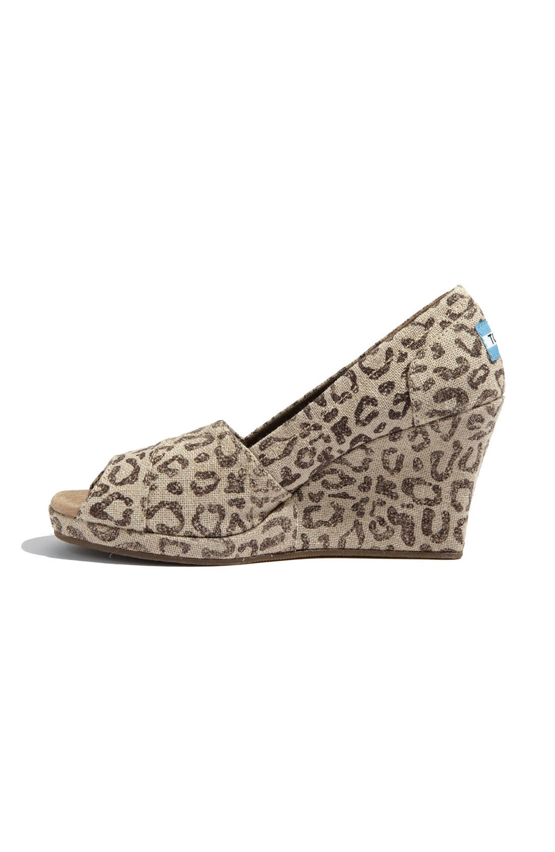 TOMS 'Snow Leopard' Burlap Wedge, Alternate, color, 
