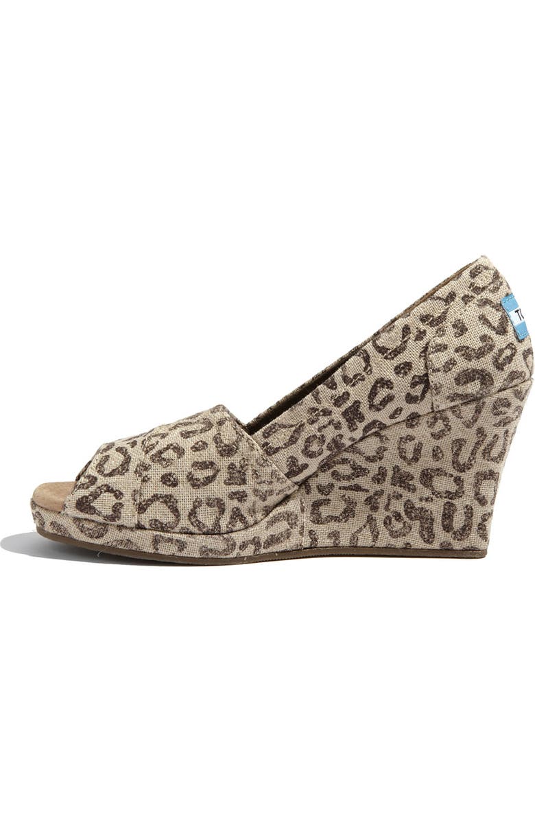 TOMS 'Snow Leopard' Burlap Wedge, Alternate, color,