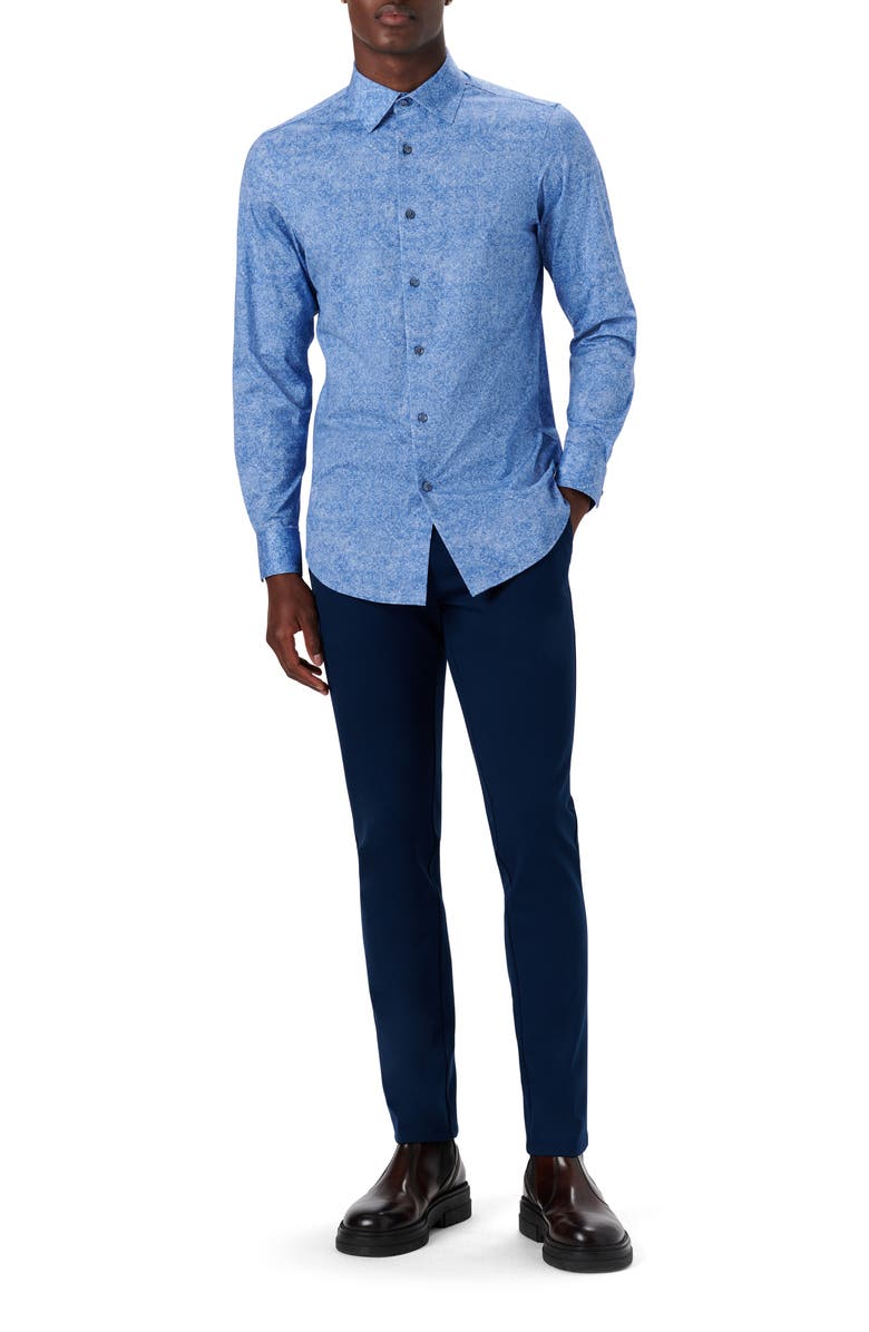 Bugatchi OoohCotton<sup>®</sup> Button-Up Shirt, Alternate, color, Cobalt