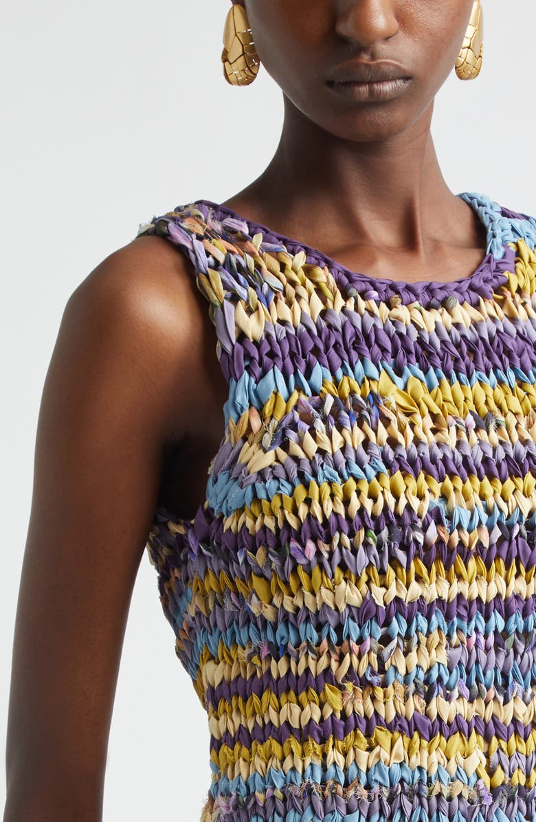 Zimmermann Luna Crop Ribbon Sweater Tank, Alternate, color, Purple Multi Stripe