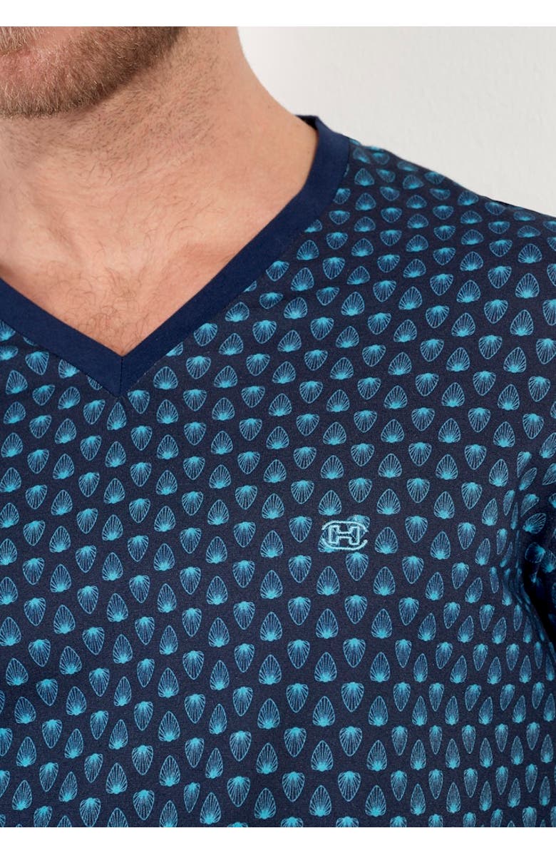 HOM Cairo Long Pajama Set, Alternate, color, Navy Print