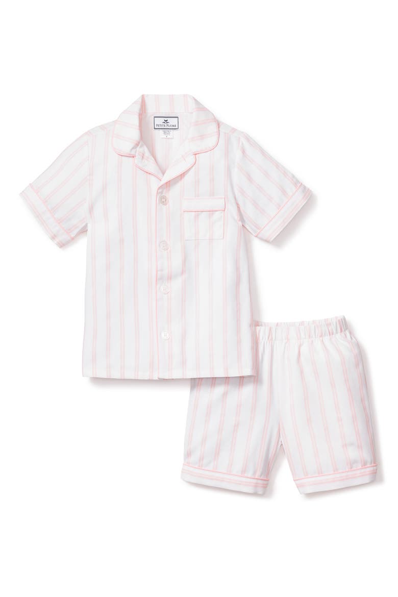 Kids' Stripe Two-Piece Short Pajamas, Main, color, WHITE
