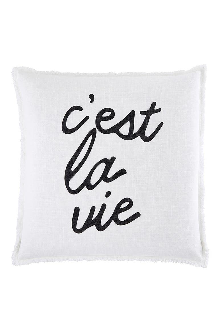 C'est La Vie Euro Pillowcase, Main, color, WHITE