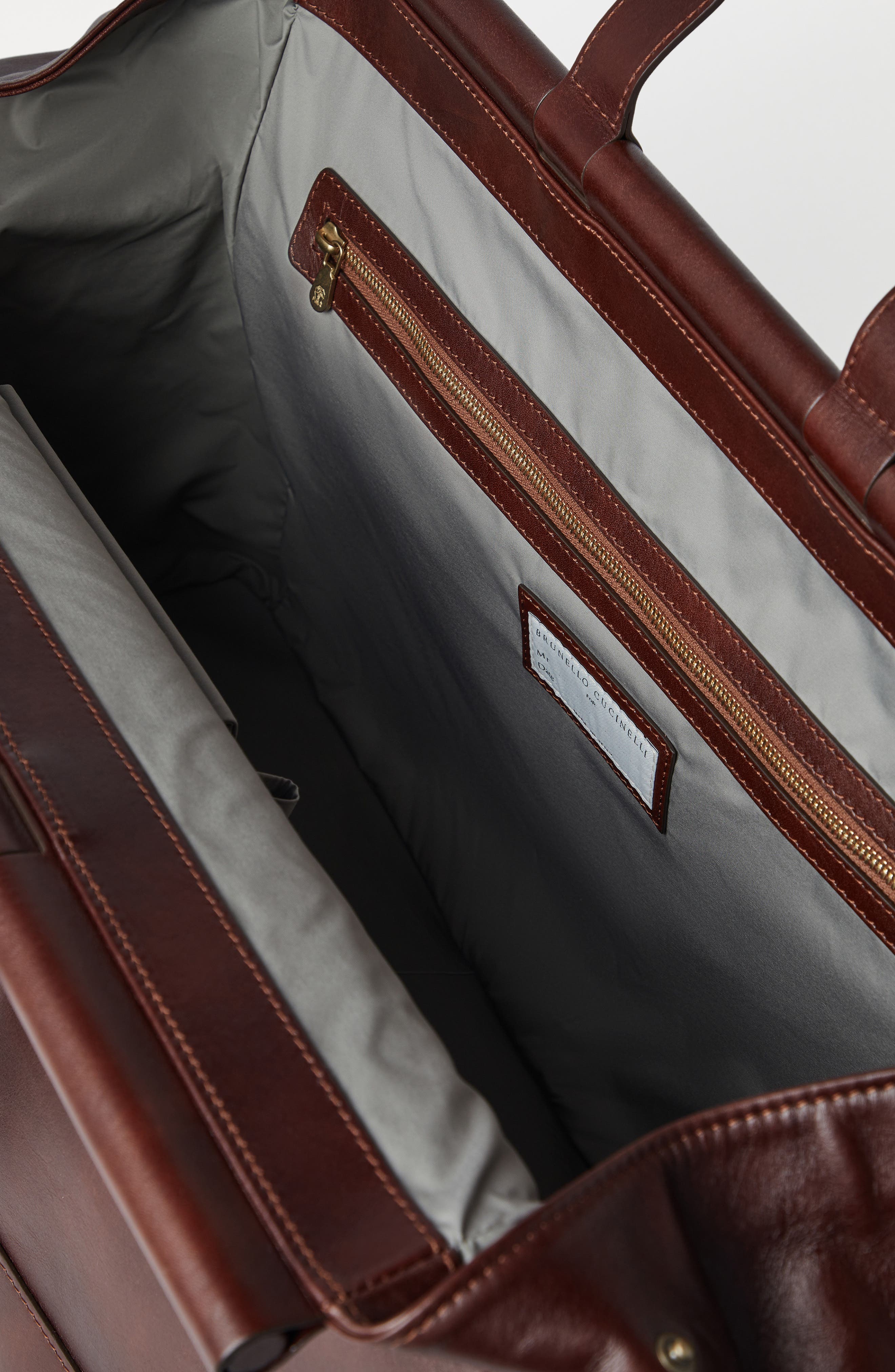 Brunello Cucinelli Leather bag, Alternate, color, Burgundy