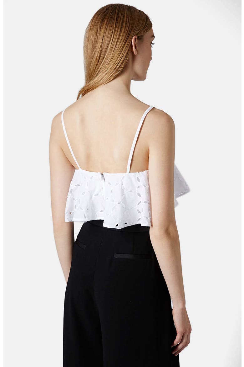 Broderie Ruffle Bralette, Alternate, color, WHITE