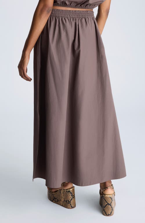 Kenneth Cole Side Slit Maxi Skirt In Mocha Brown