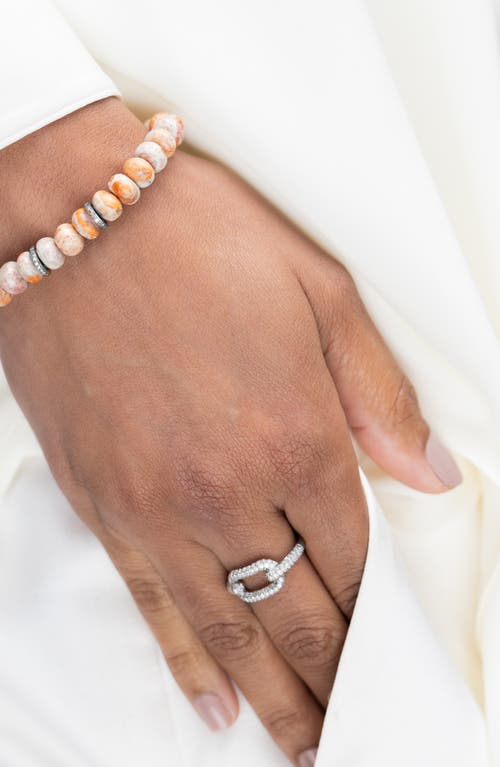 Sheryl Lowe Diamond Paperclip Ring In Metallic