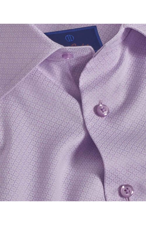 David Donahue Trim Fit Check Cotton Dress Shirt In Lilac