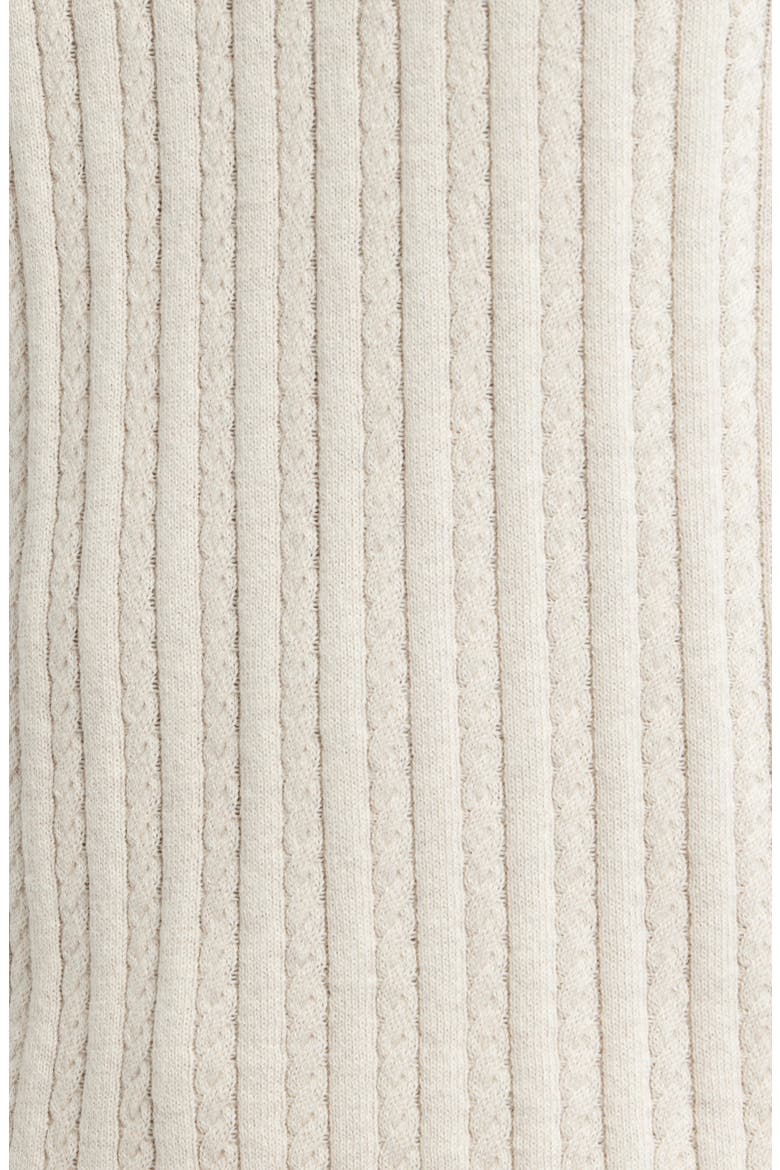 Cabled Cotton & Cashmere Polo Sweater, Alternate, color, IVORY SAND HEATHER