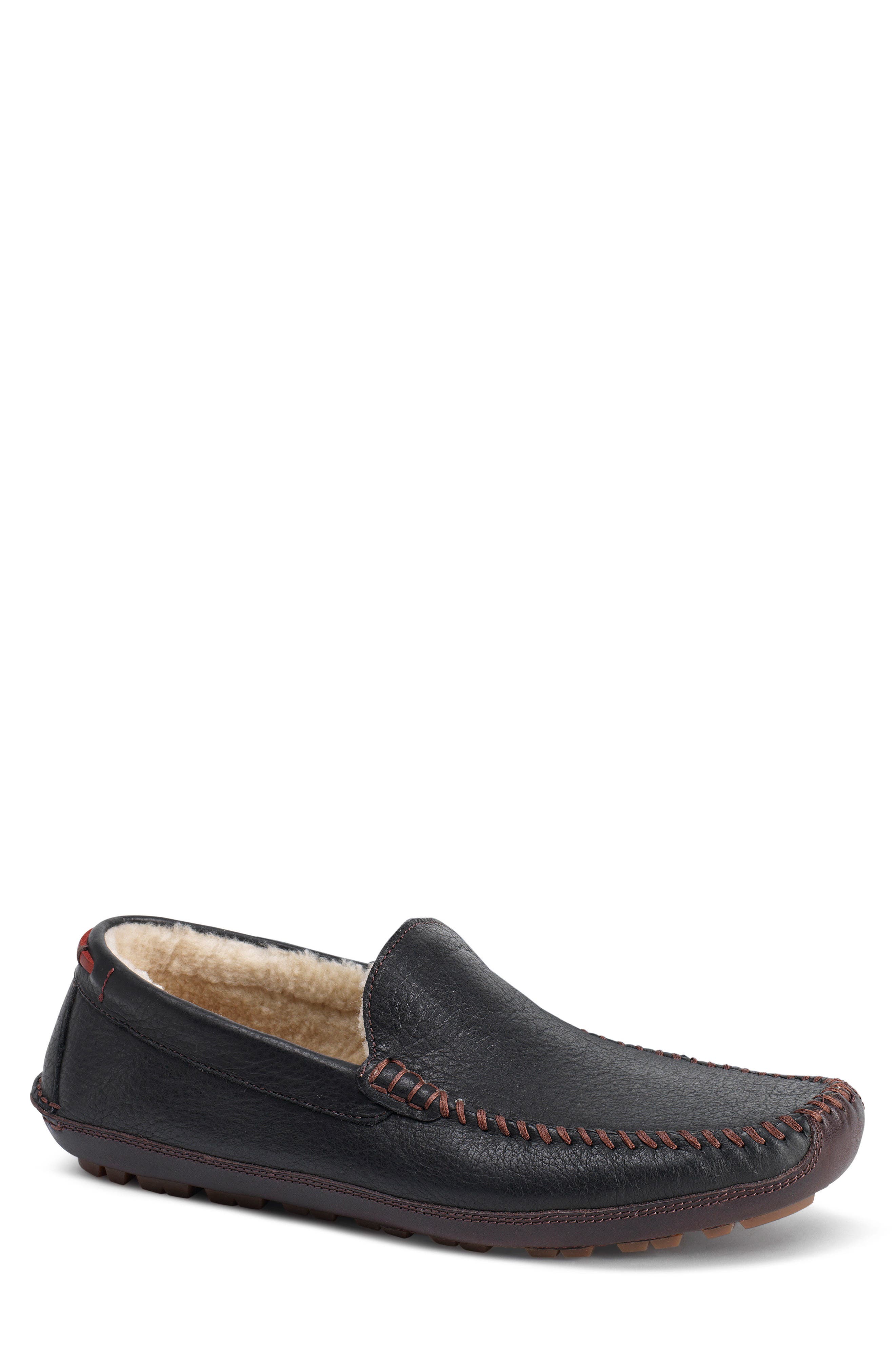 Trask Denton Driving Shoe with Genuine Shearling, Main, color, 