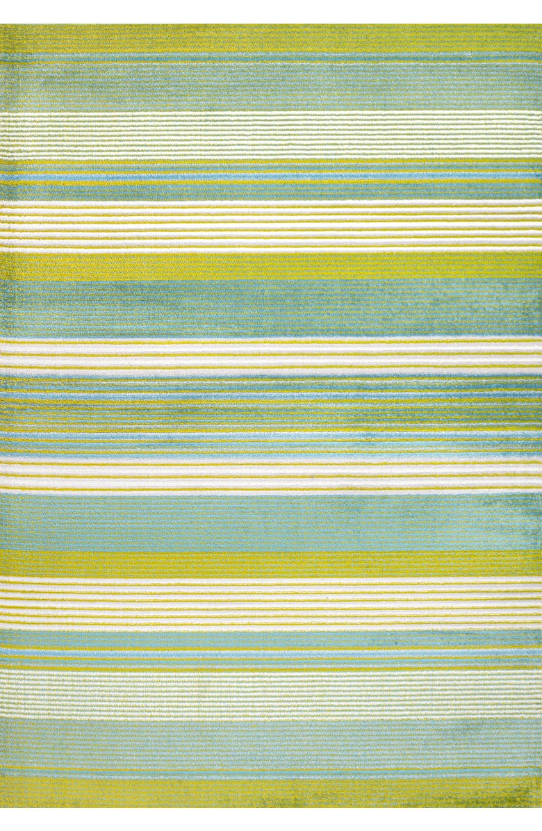 JONATHAN Y Duxbury Gradient Ticking Striped Area Rug, Main, color, Green/Blue