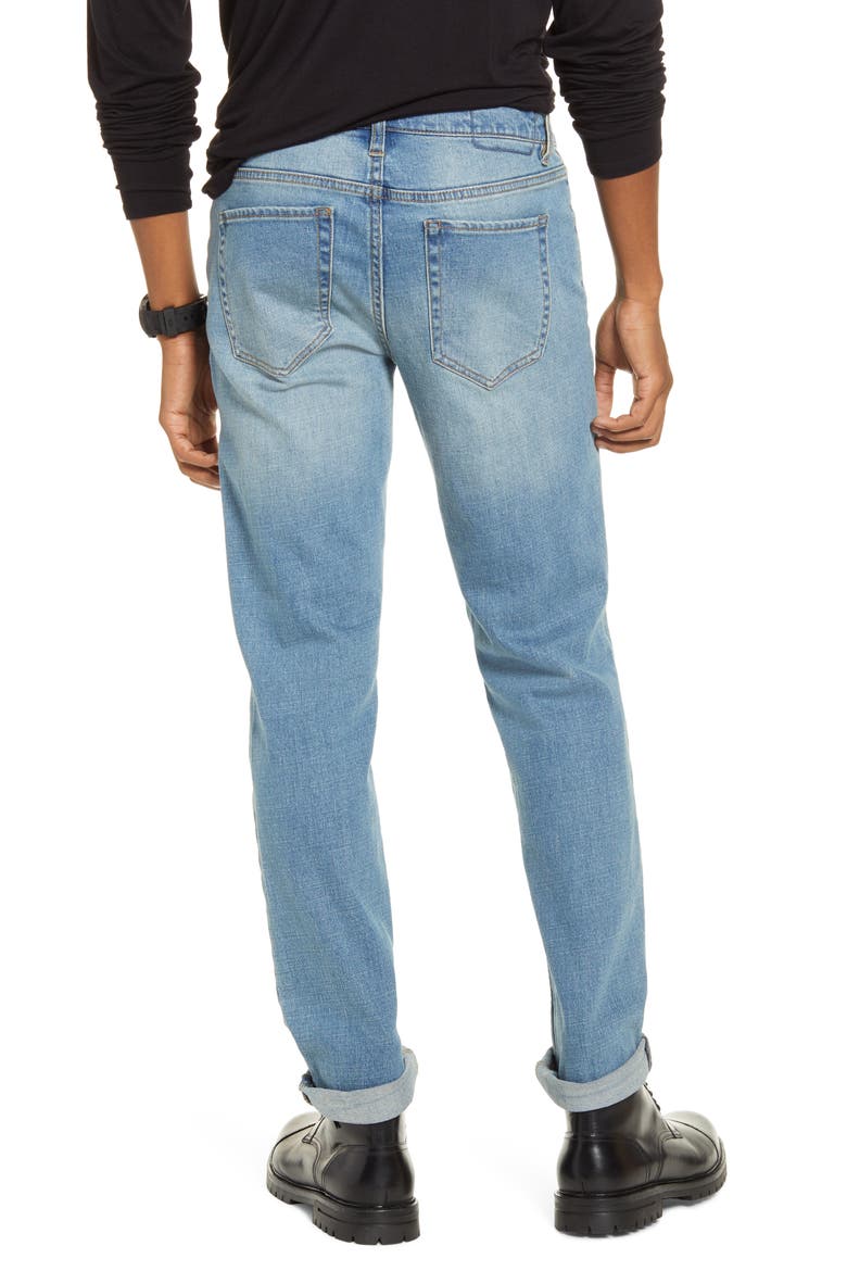 x Alex Costa Stretch Skinny Jeans, Alternate, color, BLUE EVAN WASH