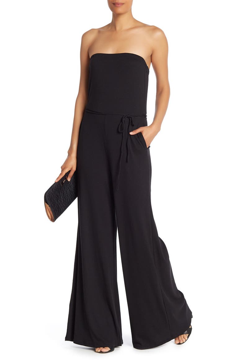 Strapless Tube Jumpsuit, Main, color, BLACK