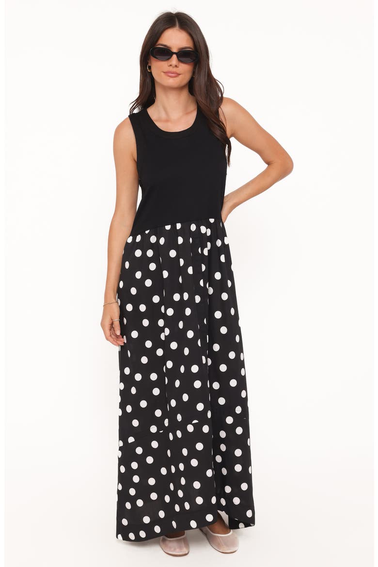 Glenda Polka Dot Maxi Dress, Alternate, color, BLACK POLKA DOT