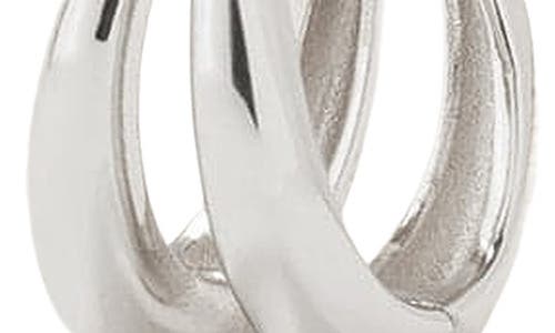 Made By Mary Split Huggie Hoop Earrings In Metallic