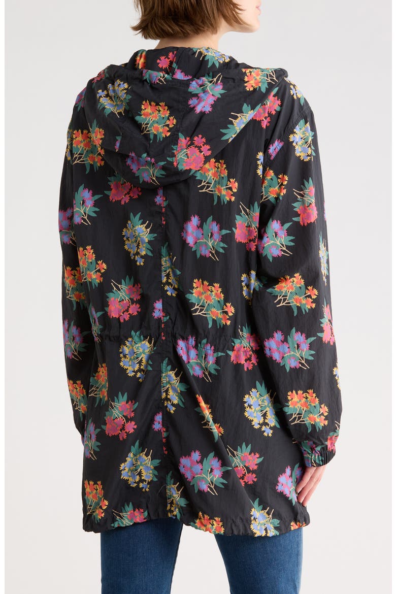 The Rover Hooded Water Resistant Jacket, Alternate, color, BLACK PALISADE FLORAL