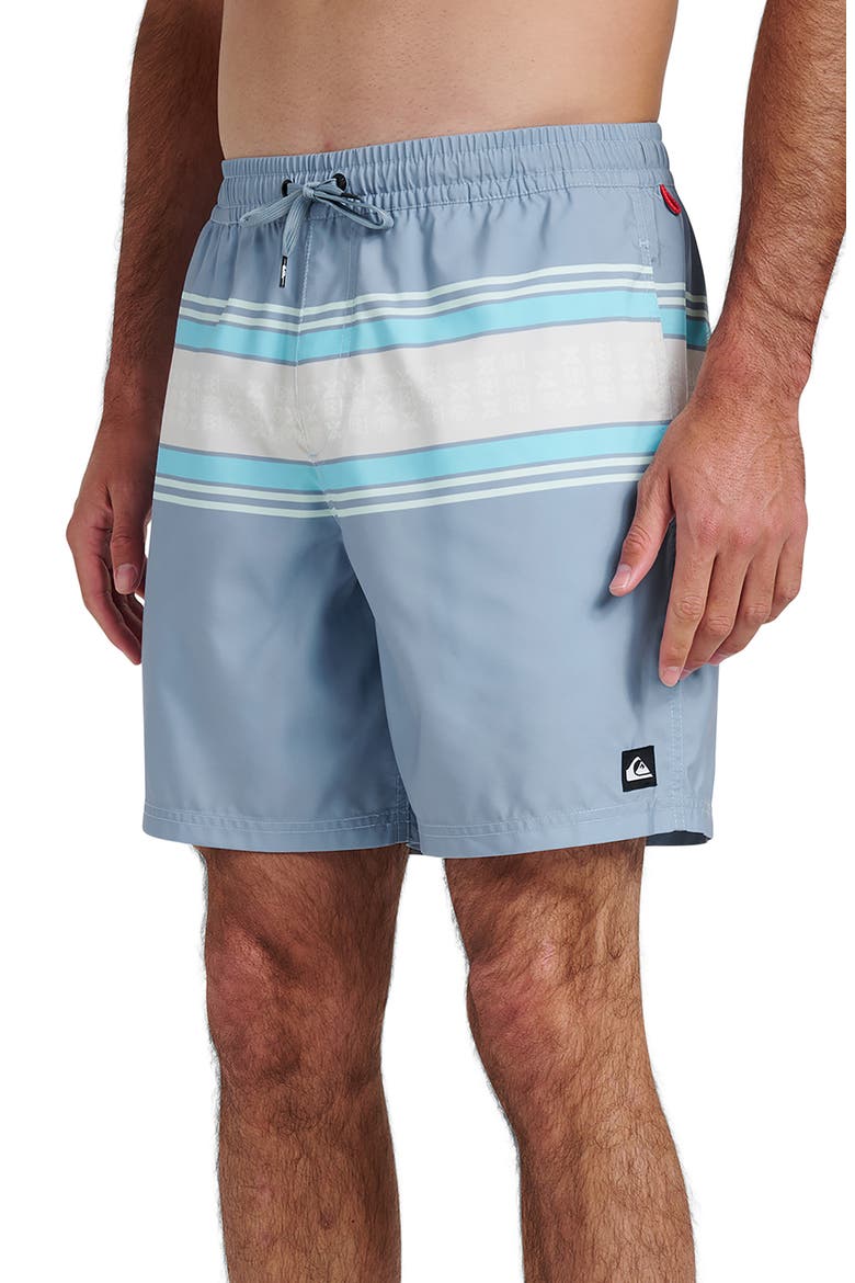 Everyday Stripe Volley Swim Trunks, Alternate, color, ASHLEY BLUE
